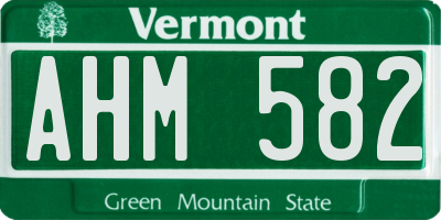 VT license plate AHM582