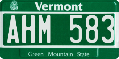 VT license plate AHM583