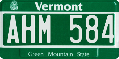 VT license plate AHM584