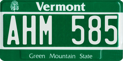 VT license plate AHM585