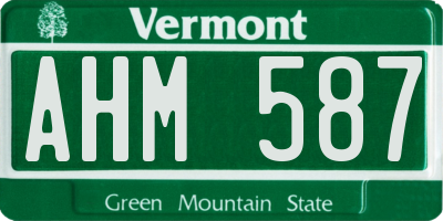 VT license plate AHM587