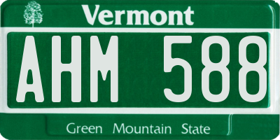 VT license plate AHM588