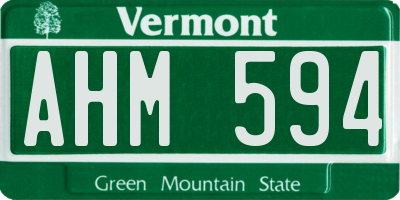 VT license plate AHM594