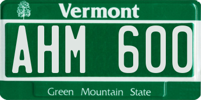 VT license plate AHM600