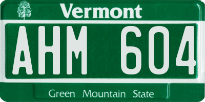 VT license plate AHM604