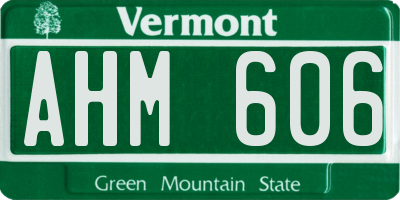 VT license plate AHM606