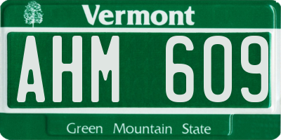 VT license plate AHM609
