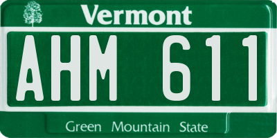 VT license plate AHM611