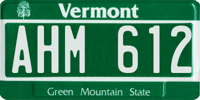 VT license plate AHM612