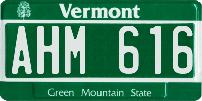 VT license plate AHM616