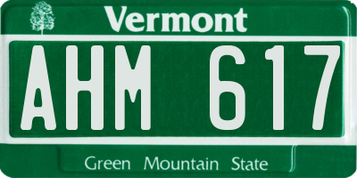 VT license plate AHM617