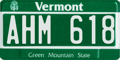 VT license plate AHM618