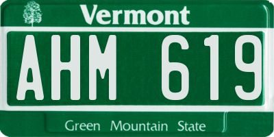 VT license plate AHM619