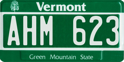 VT license plate AHM623