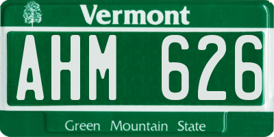 VT license plate AHM626