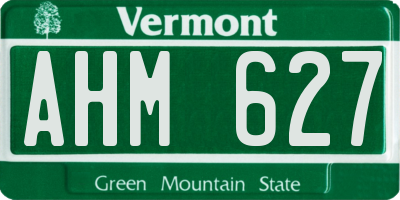 VT license plate AHM627