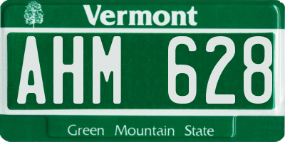 VT license plate AHM628
