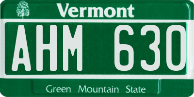VT license plate AHM630