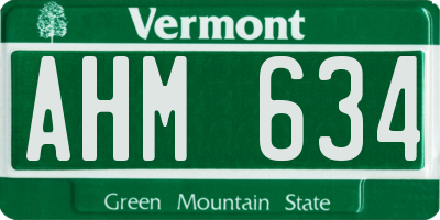 VT license plate AHM634