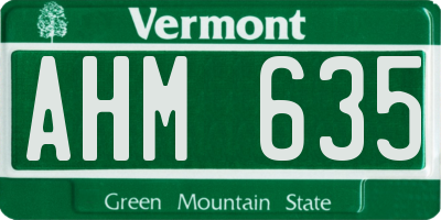 VT license plate AHM635