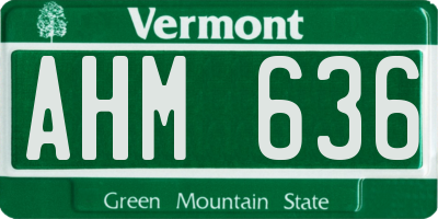 VT license plate AHM636