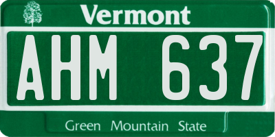 VT license plate AHM637