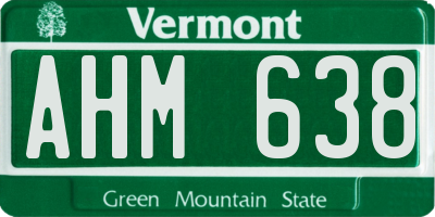 VT license plate AHM638