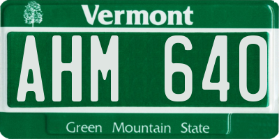 VT license plate AHM640