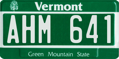 VT license plate AHM641
