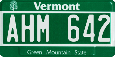 VT license plate AHM642