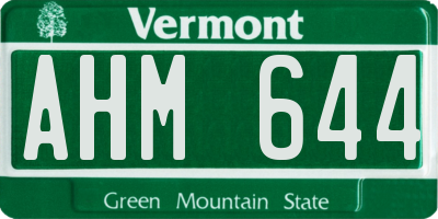 VT license plate AHM644