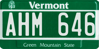 VT license plate AHM646