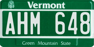 VT license plate AHM648