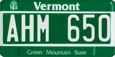 VT license plate AHM650