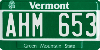 VT license plate AHM653
