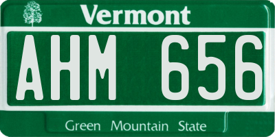 VT license plate AHM656