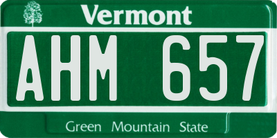 VT license plate AHM657
