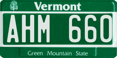 VT license plate AHM660
