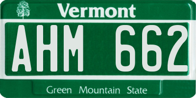 VT license plate AHM662