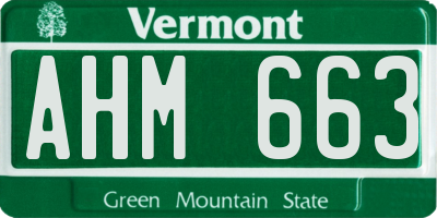 VT license plate AHM663