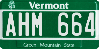 VT license plate AHM664