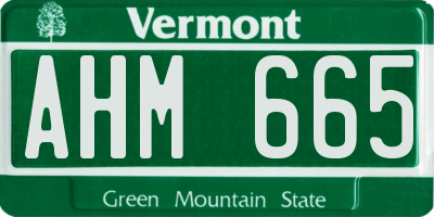 VT license plate AHM665