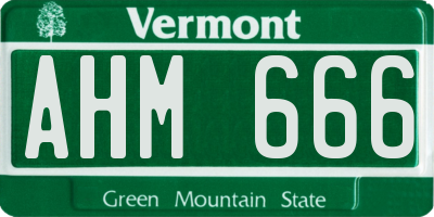 VT license plate AHM666