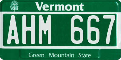 VT license plate AHM667