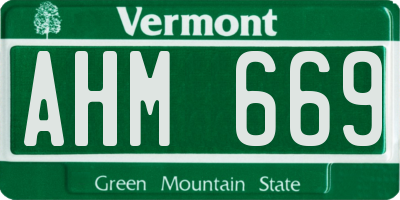VT license plate AHM669
