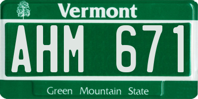 VT license plate AHM671