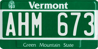 VT license plate AHM673