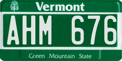 VT license plate AHM676