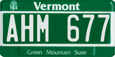 VT license plate AHM677