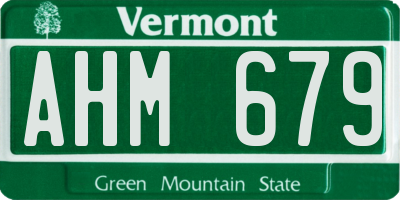 VT license plate AHM679